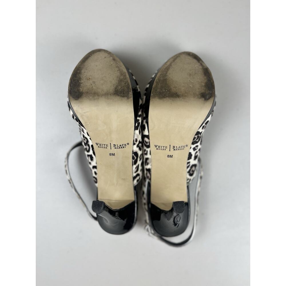 White House Black Market Leopard Print Calf Hair Slingback Heels Size 8M - Picture 5 of 5